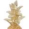 13" Gold Textured Pineapple Fruit Sculpture with Carved Top